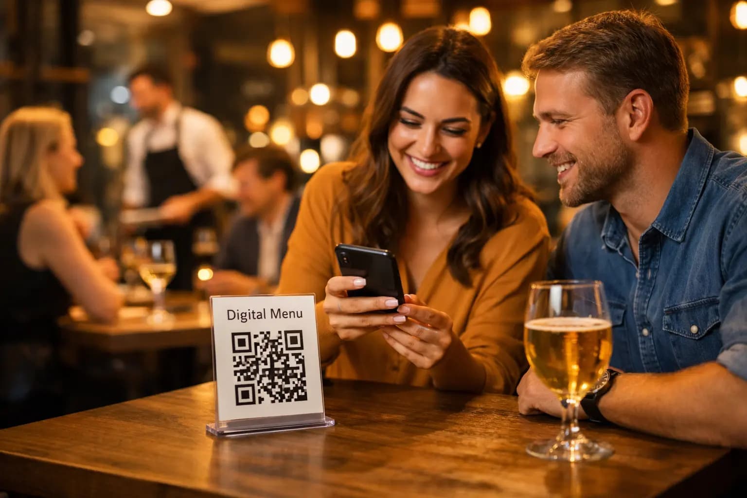 Why traditional paper menus are costing your restaurant money in a modern restaurant with guests scanning a QR code menu