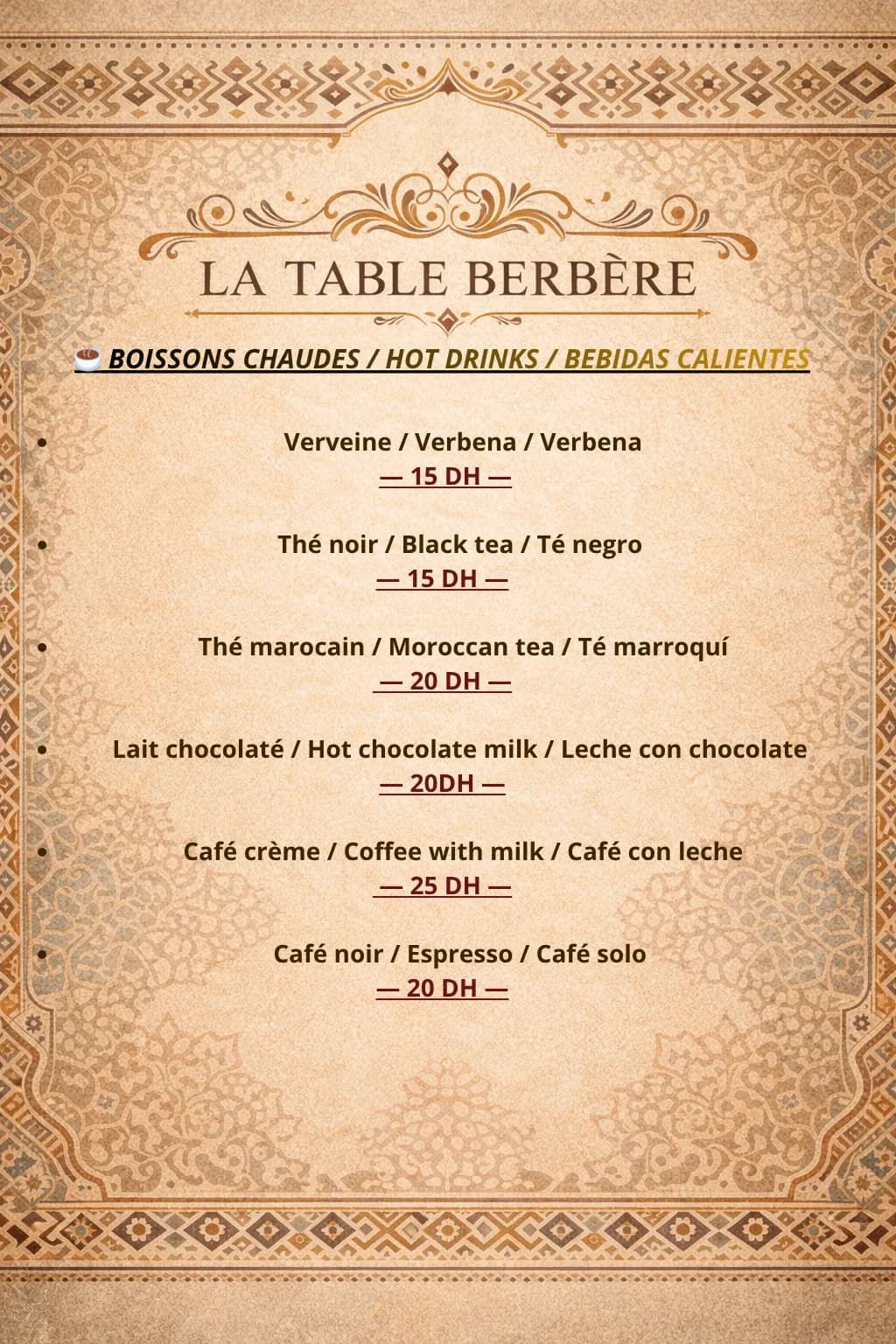 La table berbere