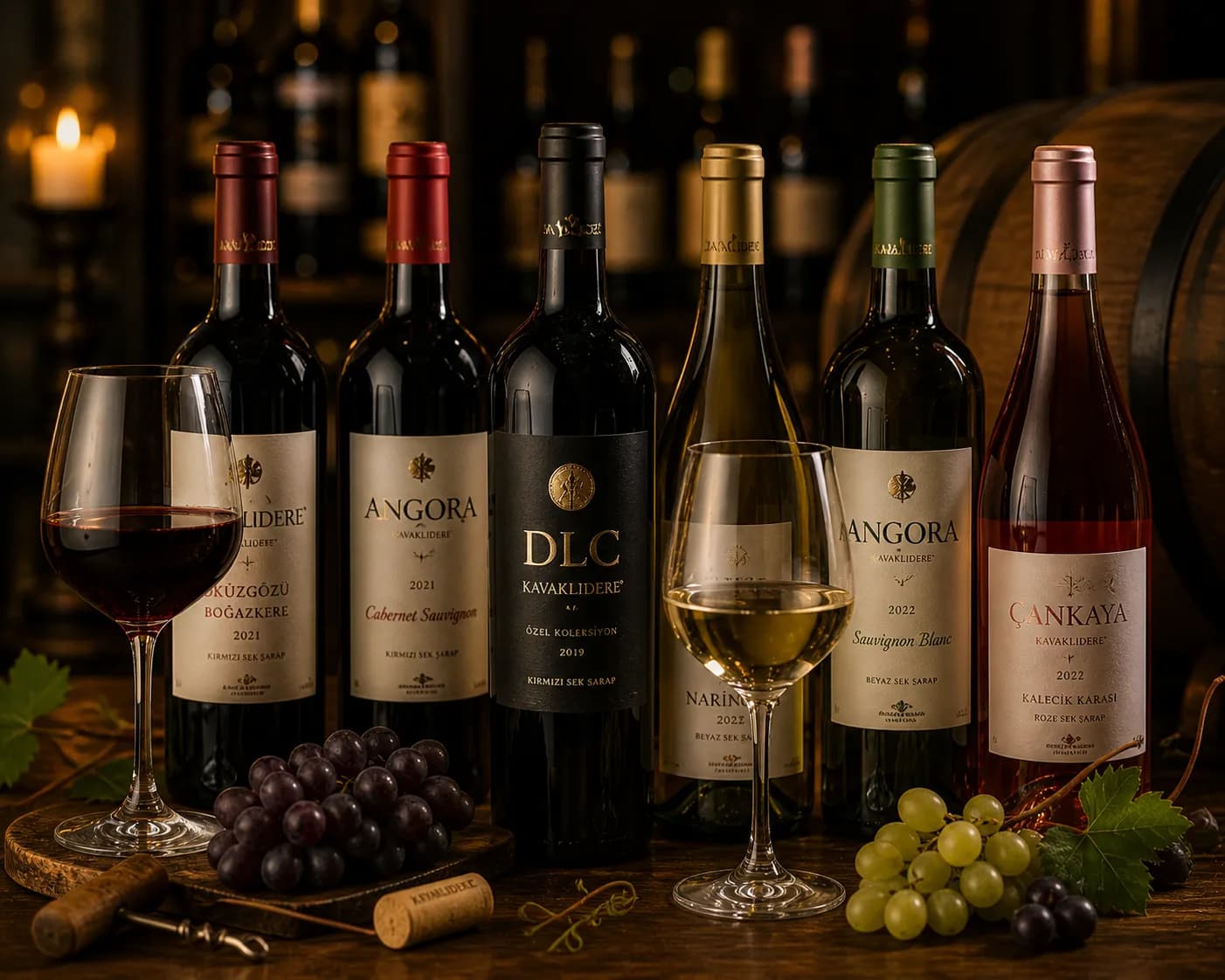 GLASS OF WINE & BOTTLE OF WINE