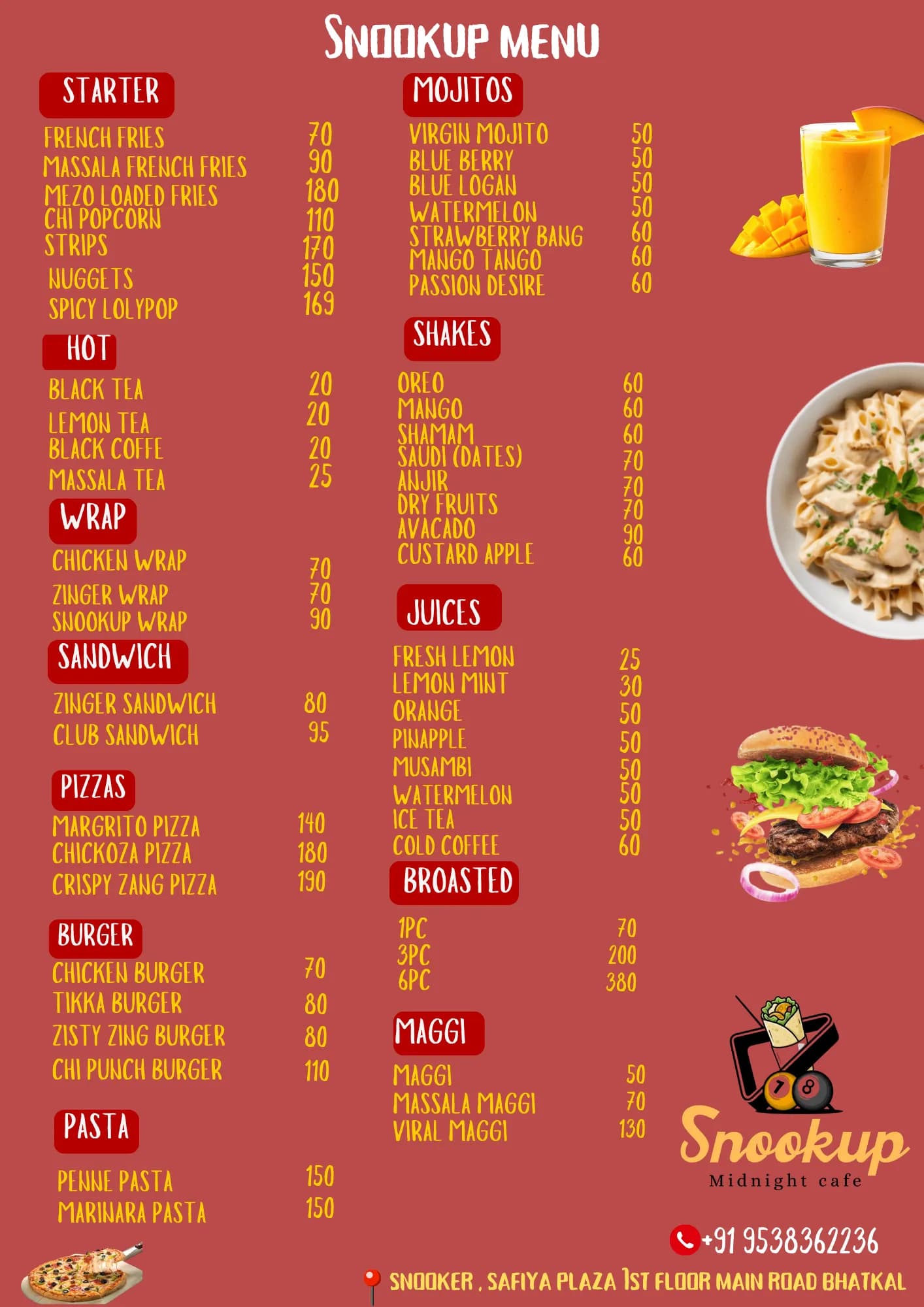 Snookup menu