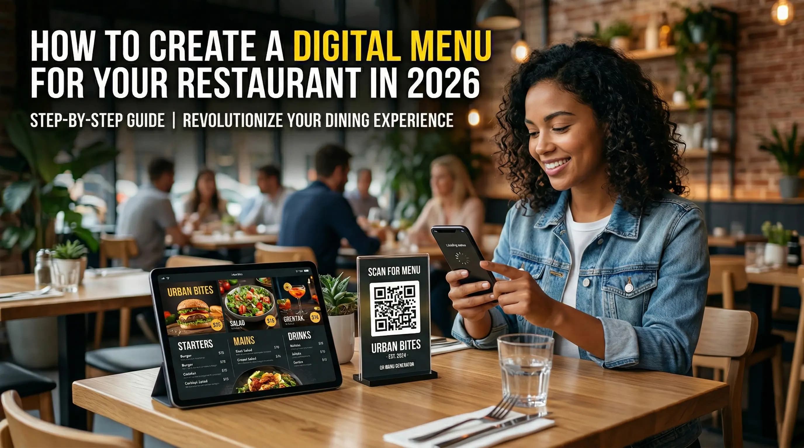Restaurant owner creating a digital menu on a tablet