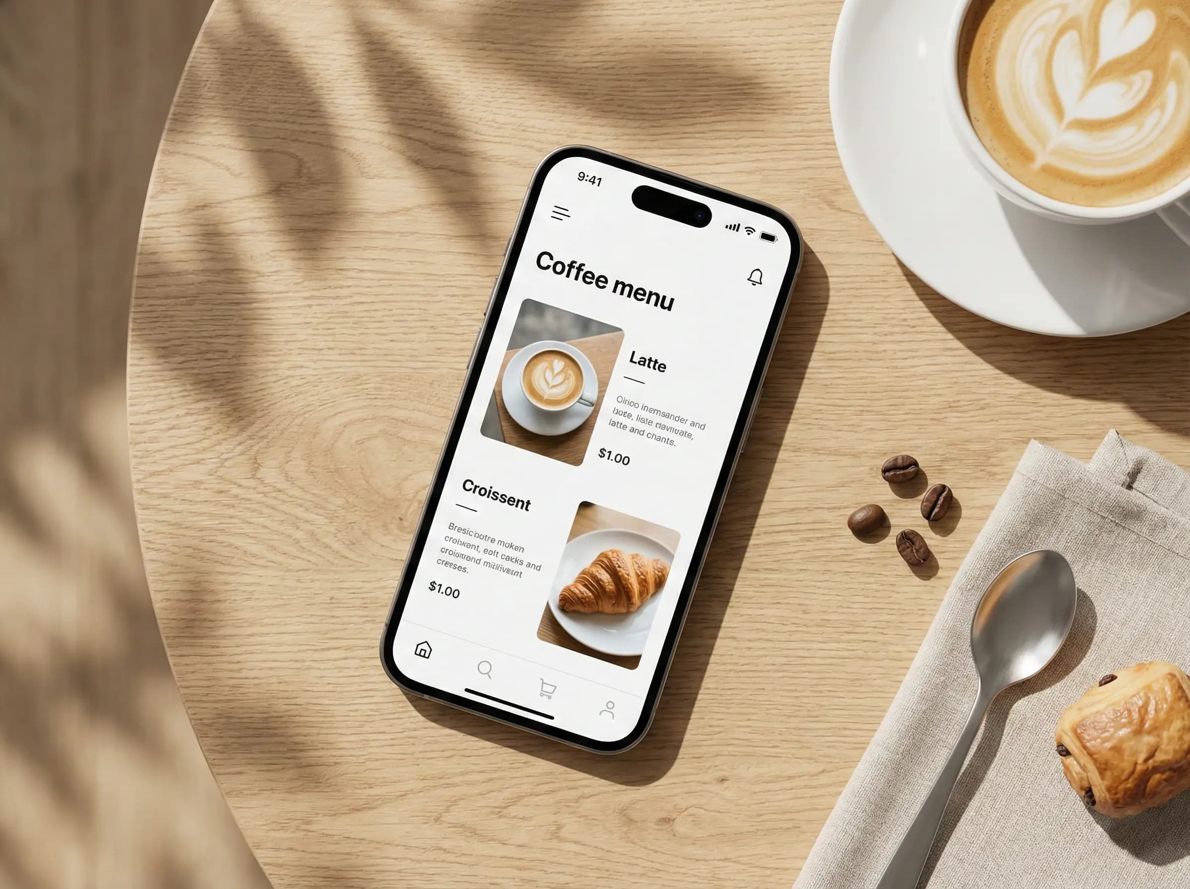Cafe Digital Menu Mockup